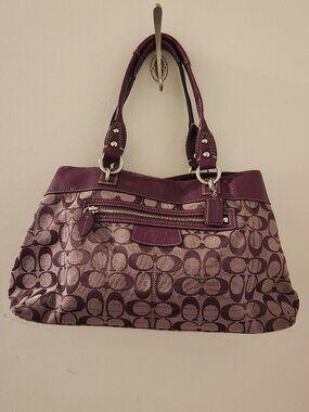 Coach Leather trim handbag